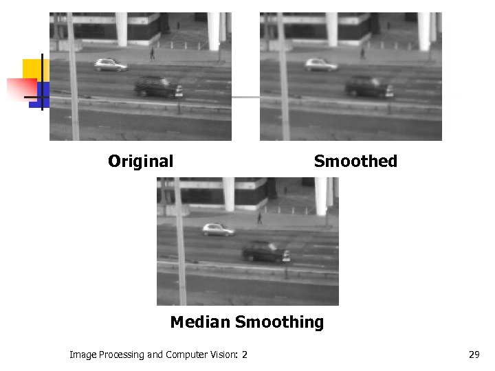 Original Smoothed Median Smoothing Image Processing and Computer Vision: 2 29 