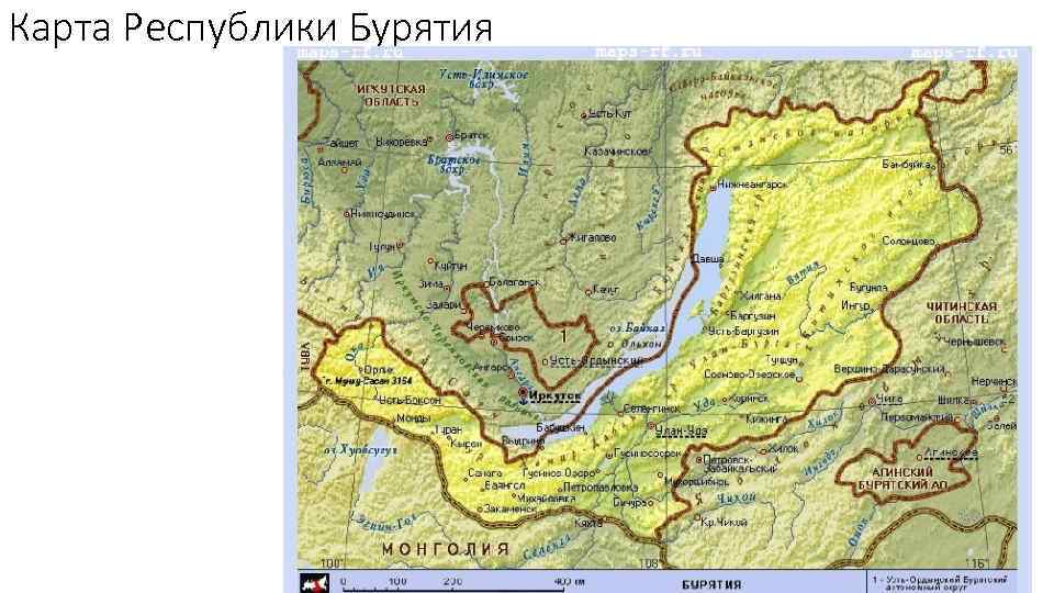 Карта Республики Бурятия 