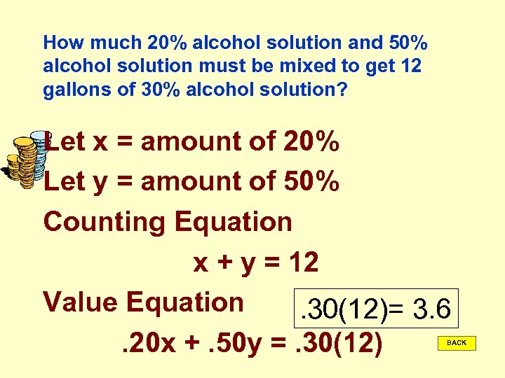 How much 20% alcohol solution and 50% alcohol solution must be mixed to get