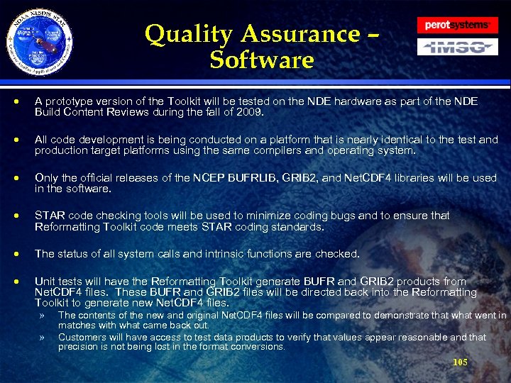 Quality Assurance – Software · A prototype version of the Toolkit will be tested