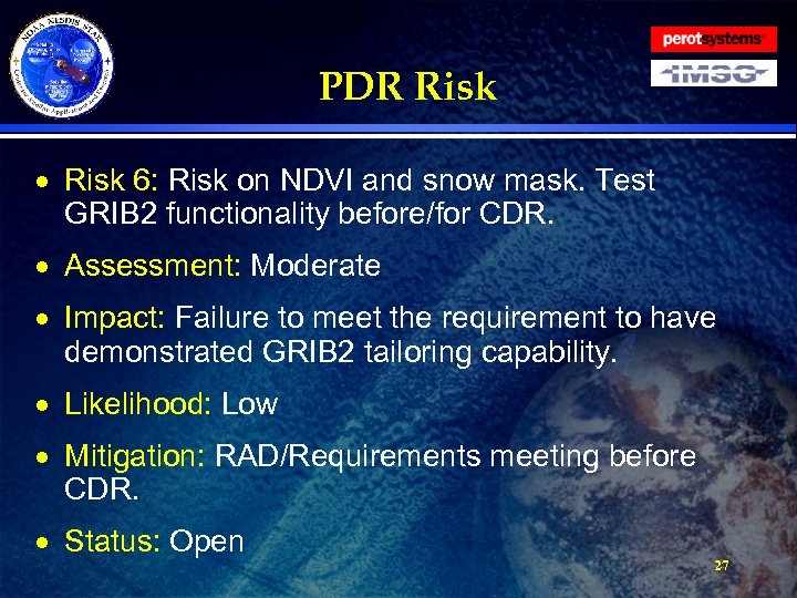 PDR Risk · Risk 6: Risk on NDVI and snow mask. Test GRIB 2