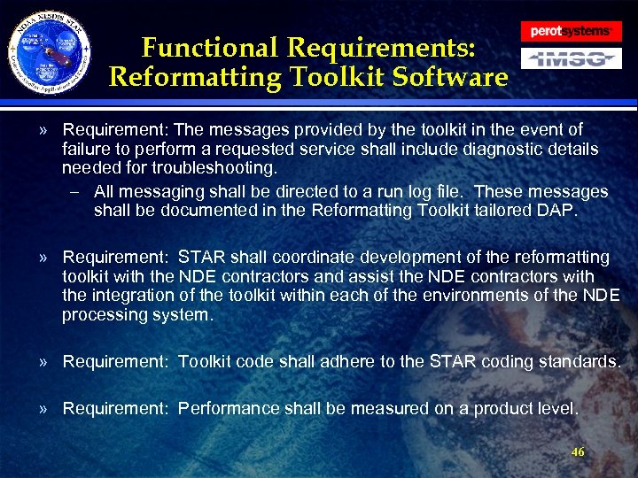 Functional Requirements: Reformatting Toolkit Software » Requirement: The messages provided by the toolkit in