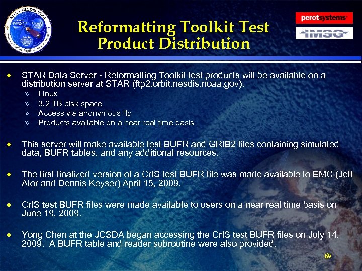Reformatting Toolkit Test Product Distribution · STAR Data Server - Reformatting Toolkit test products