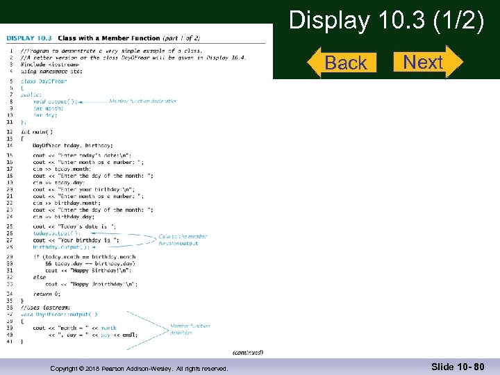 Display 10. 3 (1/2) Back Copyright © 2018 Pearson Addison-Wesley. All rights reserved. Next