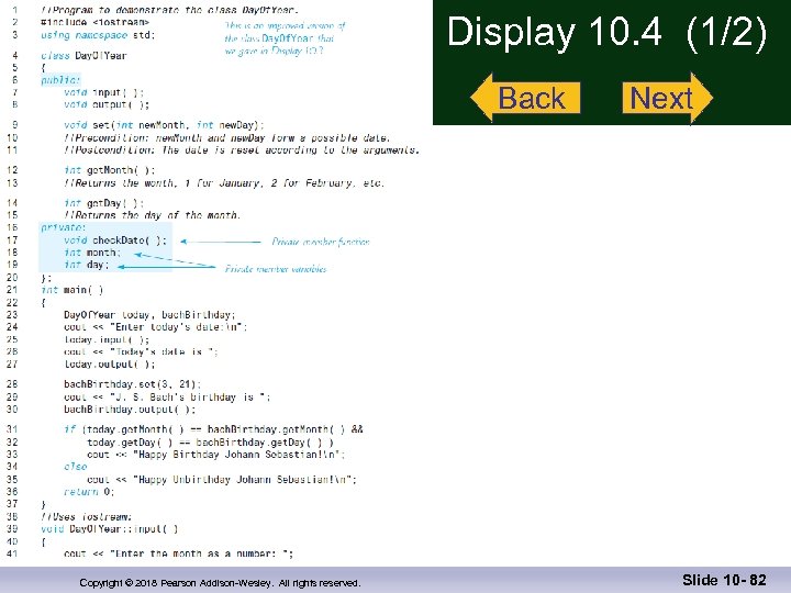 Display 10. 4 (1/2) Back Copyright © 2018 Pearson Addison-Wesley. All rights reserved. Next