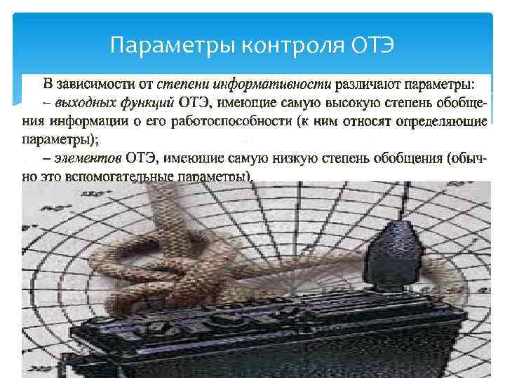 Параметры контроля ОТЭ 