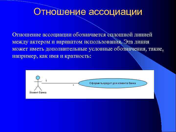 Отношение ассоциации на диаграмме вариантов использования это отношение