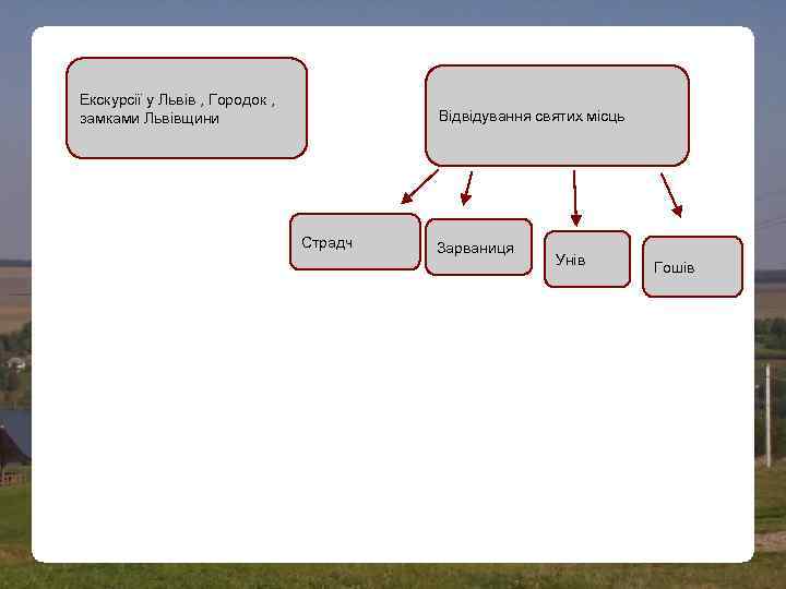 Екскурсії у Львів , Городок , замками Львівщини Відвідування святих місць Страдч Зарваниця Унів