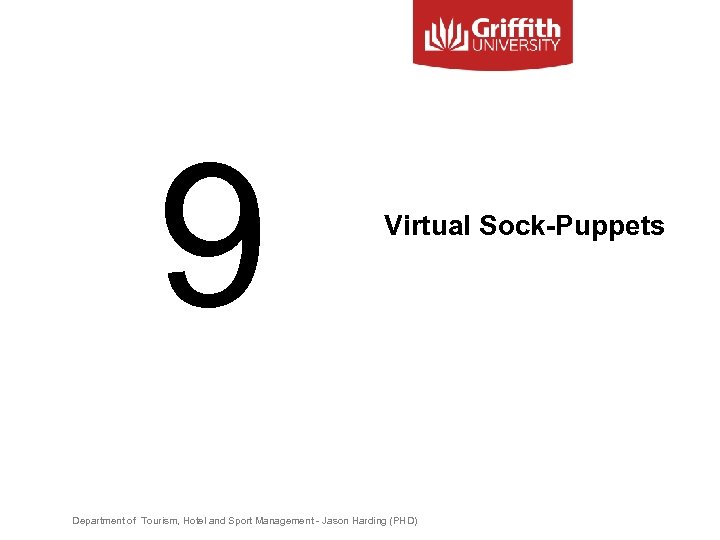 9 Virtual Sock-Puppets Department of Tourism, Hotel and Sport Management - Jason Harding (PHD)