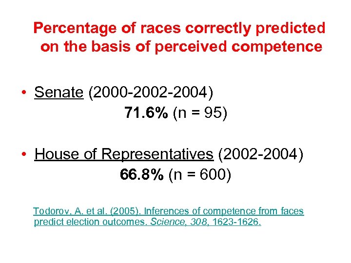 Percentage of races correctly predicted on the basis of perceived competence • Senate (2000