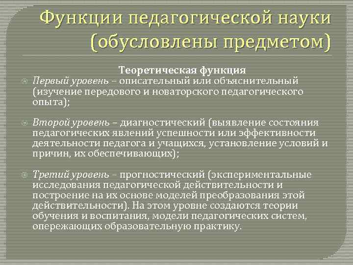 Функции педагогики