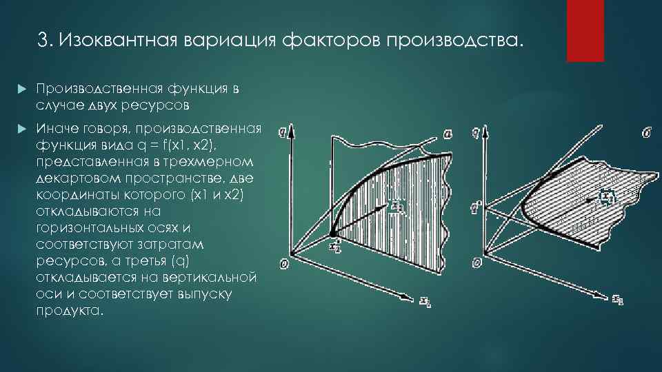 3. Изоквантная вариация факторов производства. Производственная функция в случае двух ресурсов Иначе говоря, производственная