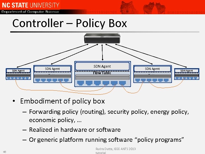 Controller – Policy Box SDN Agent Flow Table SDN Agent Flow Table • Embodiment