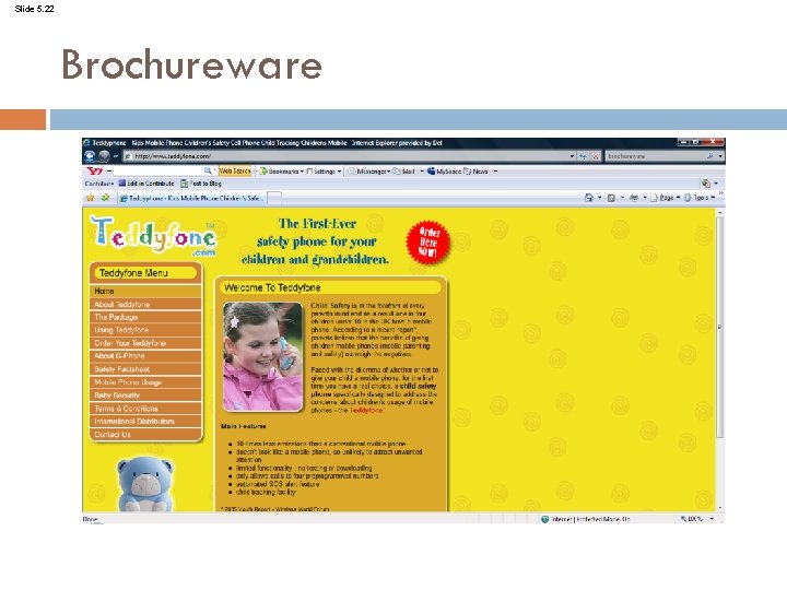 Slide 5. 22 Brochureware 