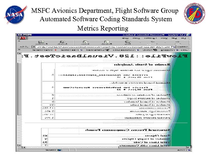 MSFC Avionics Department, Flight Software Group Automated Software Coding Standards System Metrics Reporting 5