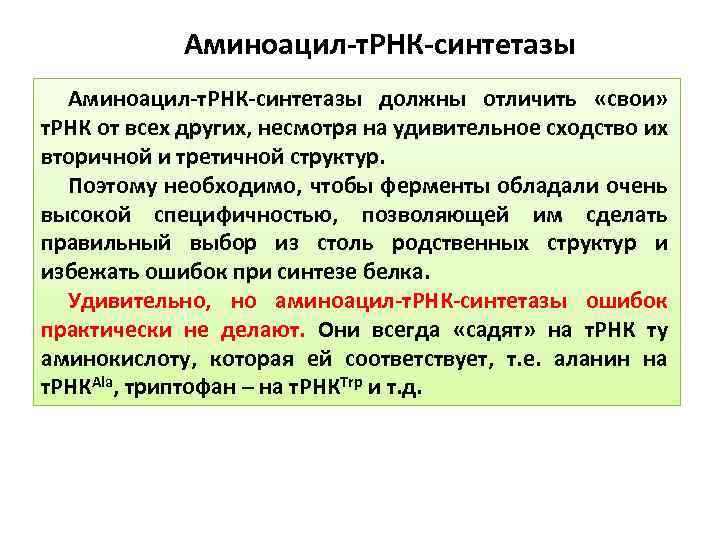 Должен отличаться. Аминоацил-ТРНК-синтетаза функции. Роль аминоацил-ТРНК-синтетазы. Специфичность аминоацил-ТРНК-синтетаз. Субстратная специфичность аминоацил-ТРНК-синтетаз.