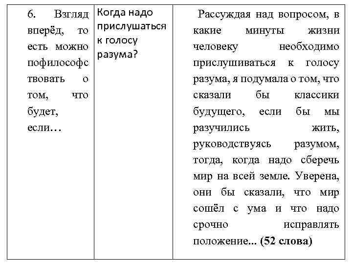 6. Взгляд вперёд, то есть можно пофилософс твовать о том, что будет, если… Когда