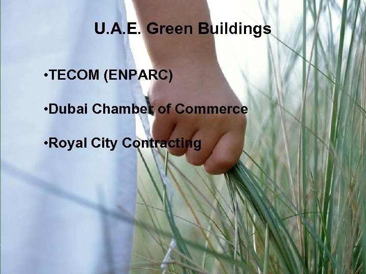U. A. E. Green Buildings • TECOM (ENPARC) • Dubai Chamber of Commerce •