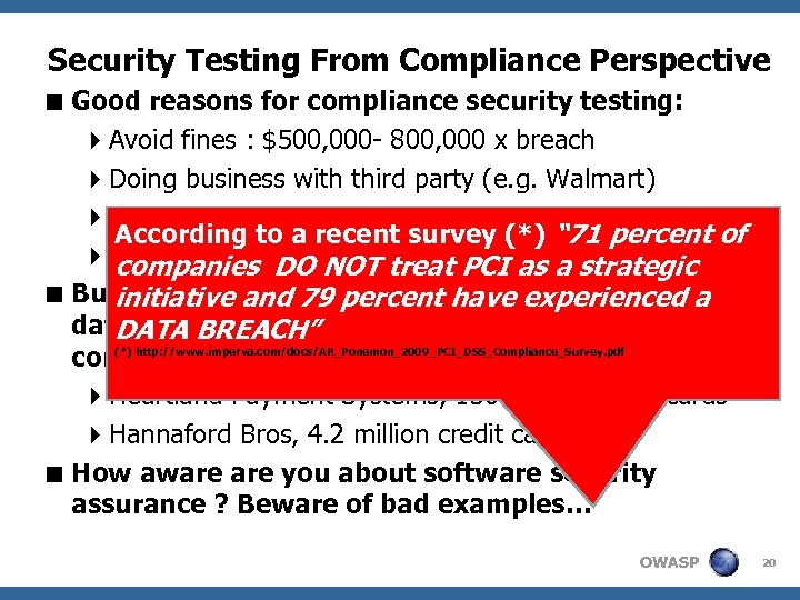 Security Testing From Compliance Perspective < Good reasons for compliance security testing: 4 Avoid