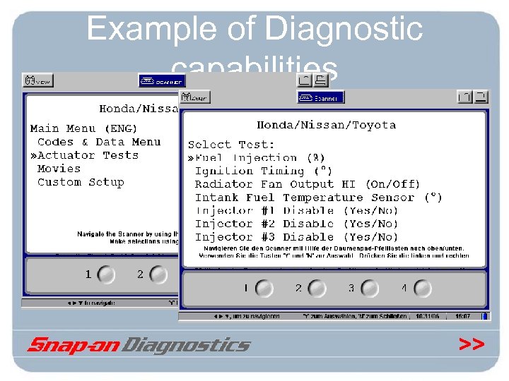 Example of Diagnostic capabilities >> 