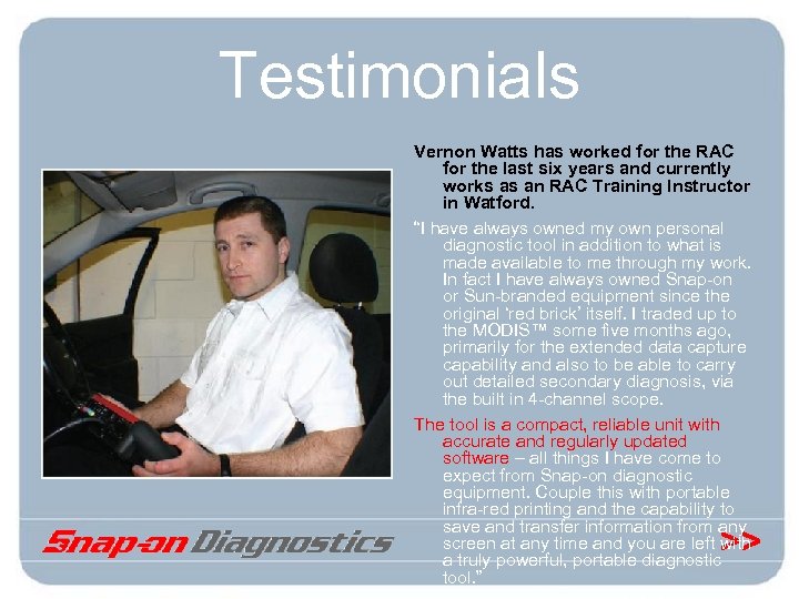 Testimonials Vernon Watts has worked for the RAC for the last six years and