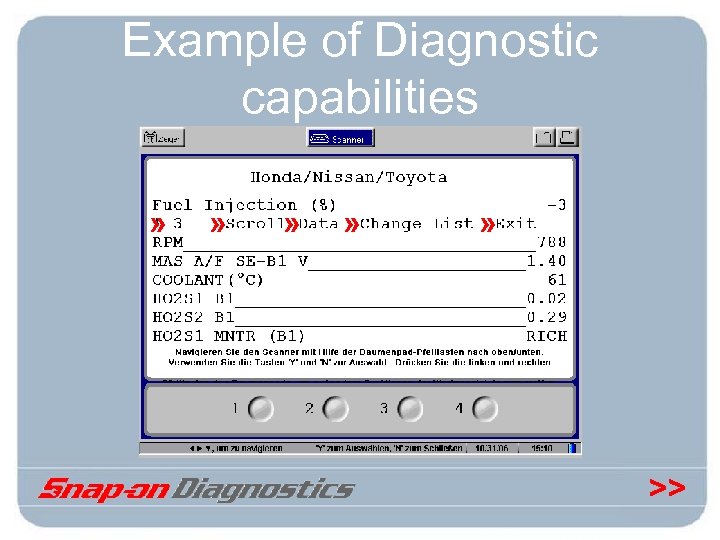 Example of Diagnostic capabilities » » » >> 