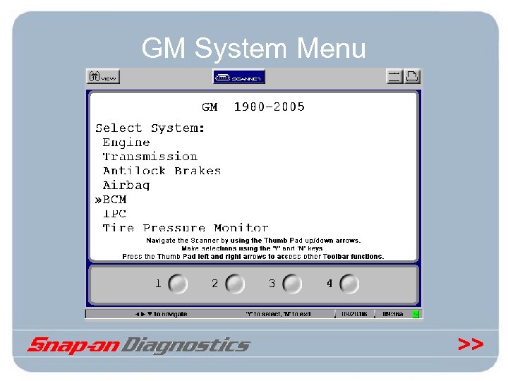 GM System Menu >> 