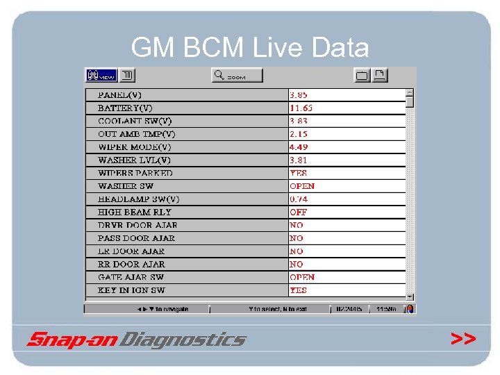 GM BCM Live Data >> 