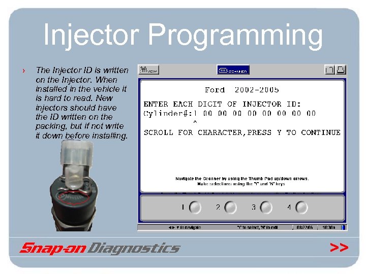 Injector Programming › The Injector ID is written on the Injector. When installed in