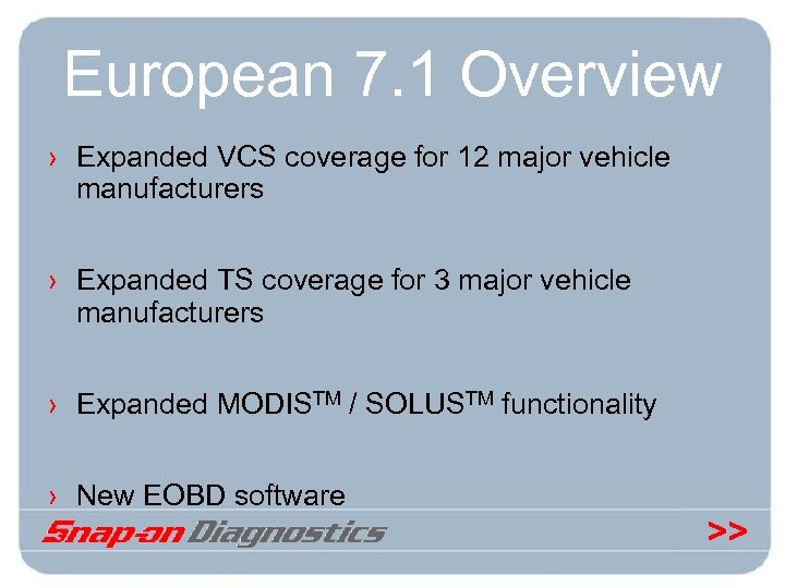 European 7. 1 Overview › Expanded VCS coverage for 12 major vehicle manufacturers ›