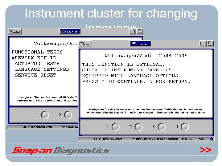 Instrument cluster for changing language >> 