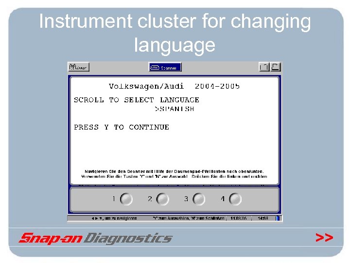 Instrument cluster for changing language >> 