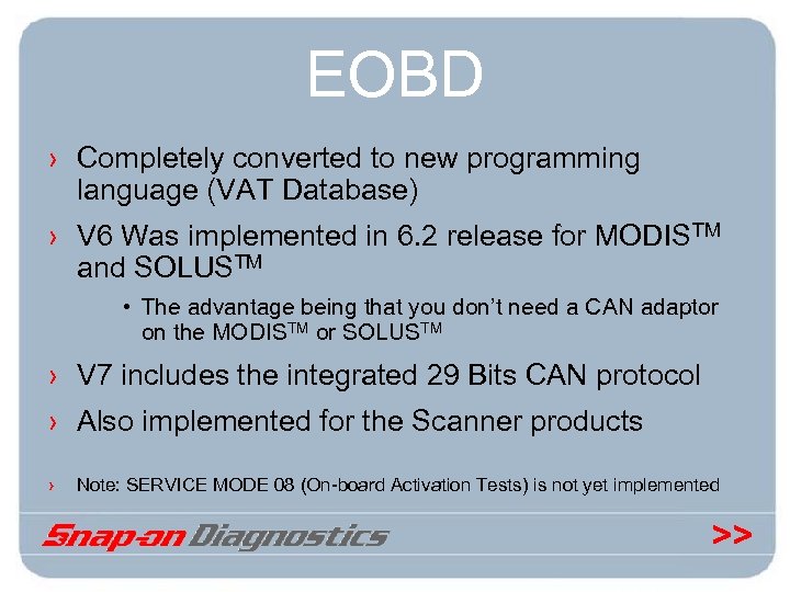 EOBD › Completely converted to new programming language (VAT Database) › V 6 Was