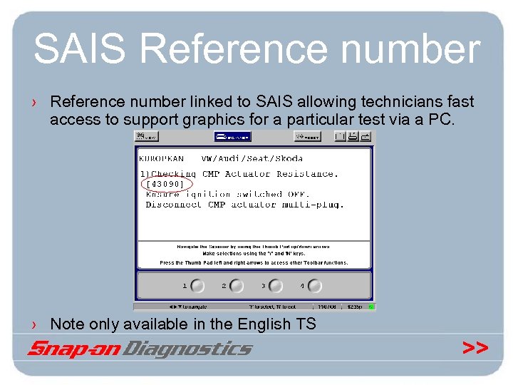 SAIS Reference number › Reference number linked to SAIS allowing technicians fast access to