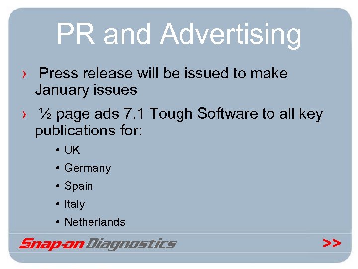 PR and Advertising › Press release will be issued to make January issues ›