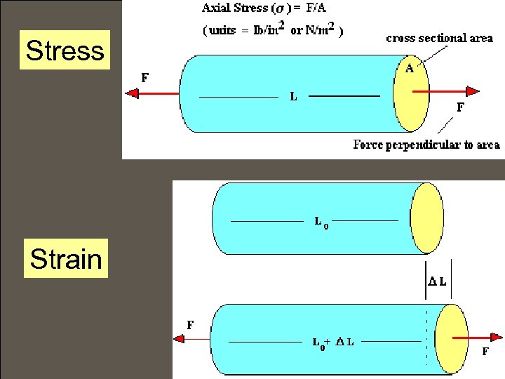 Stress An example Strain 