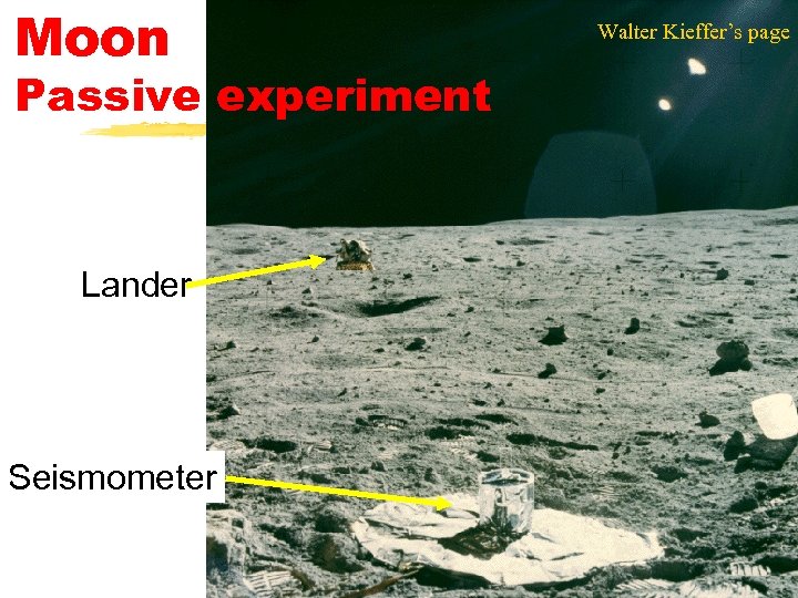 Moon Passive experiment Lander Seismometer Walter Kieffer’s page 