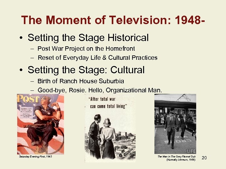 The Moment of Television: 1948 • Setting the Stage Historical – Post War Project