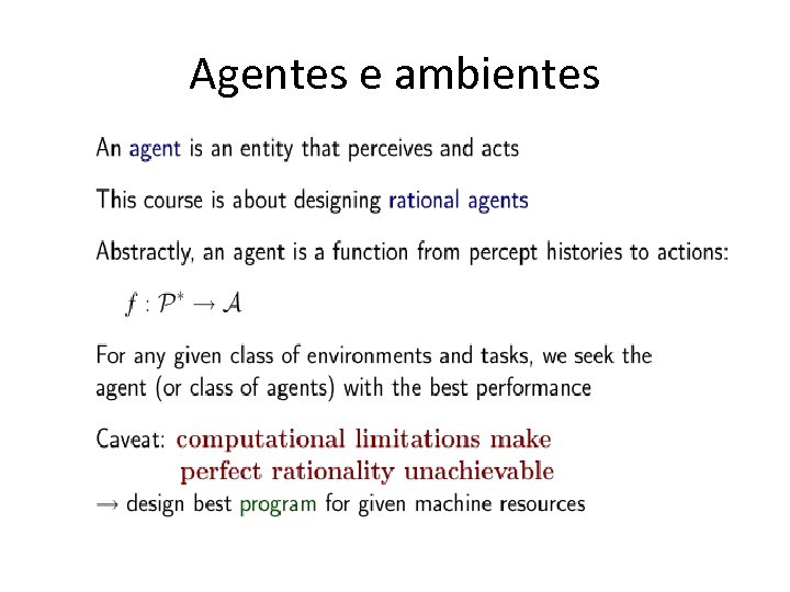 Agentes e ambientes 