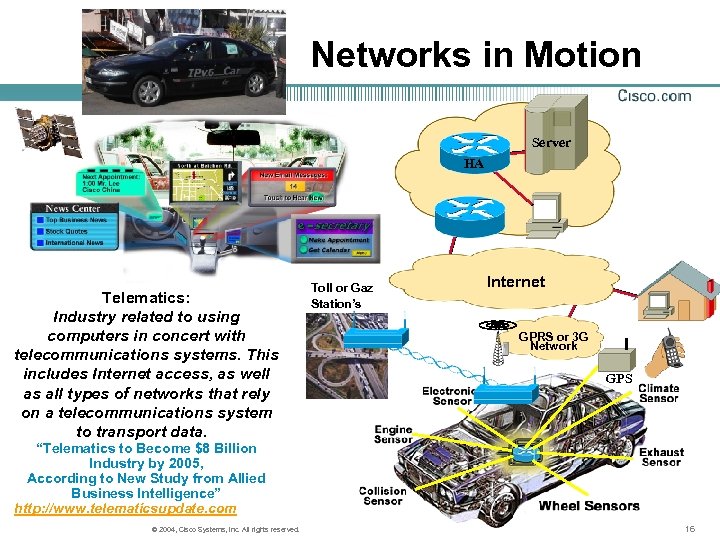 Networks in Motion Server HA Telematics: Industry related to using computers in concert with