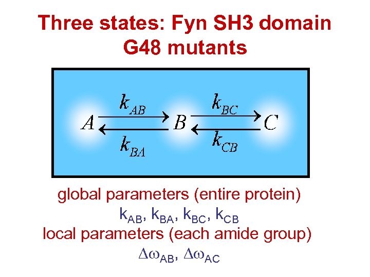 Three states: Fyn SH 3 domain G 48 mutants global parameters (entire protein) k.