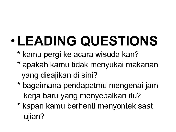 Leading questions