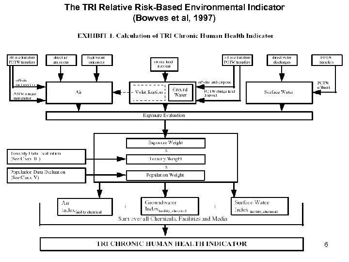 The TRI Relative Risk-Based Environmental Indicator (Bowves et al, 1997) 6 