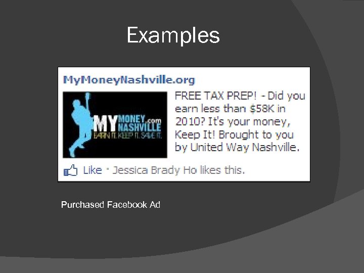 Examples Purchased Facebook Ad 