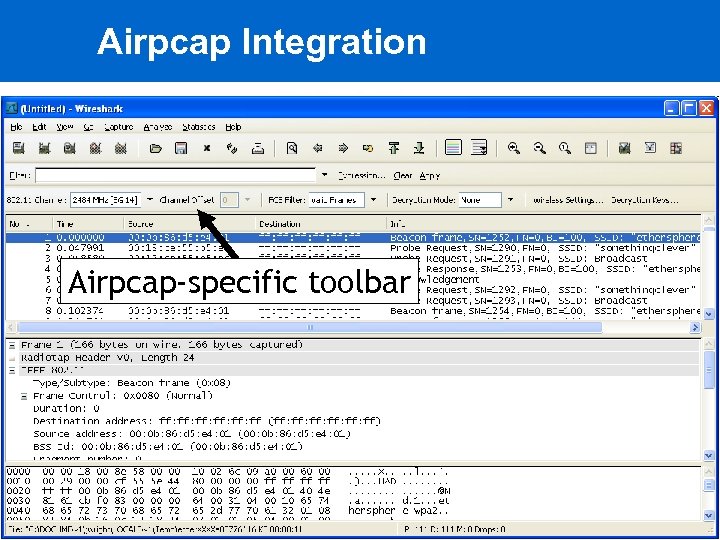 Airpcap Integration Airpcap-specific toolbar 