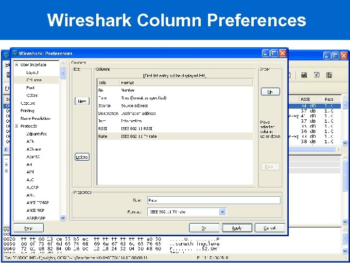 Wireshark Column Preferences 
