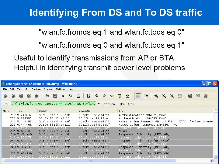 Identifying From DS and To DS traffic 