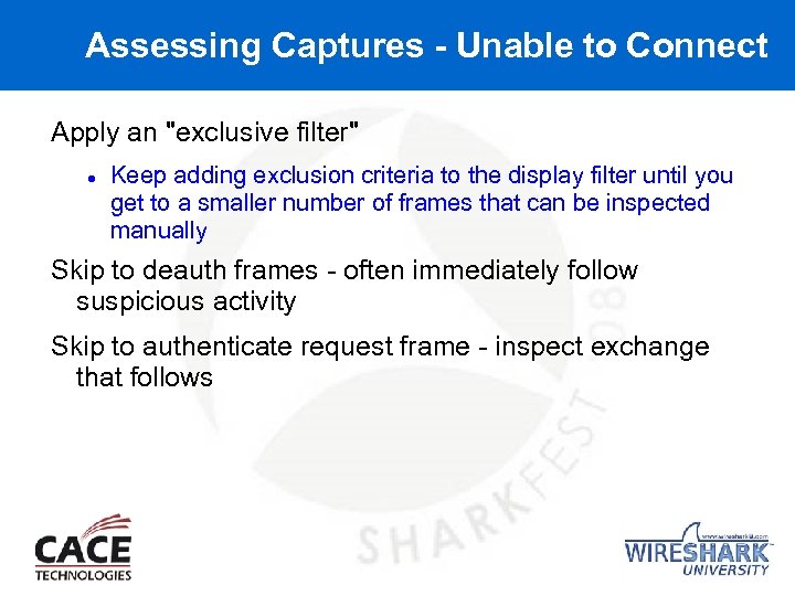 Assessing Captures - Unable to Connect Apply an 