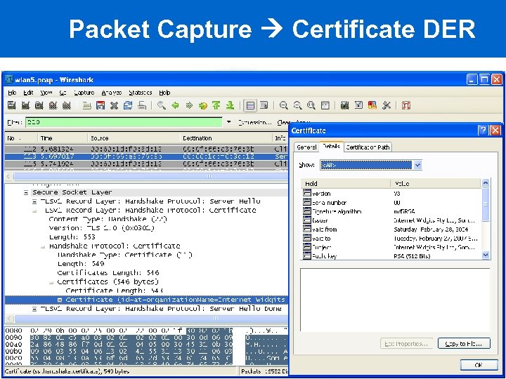 Packet Capture Certificate DER 