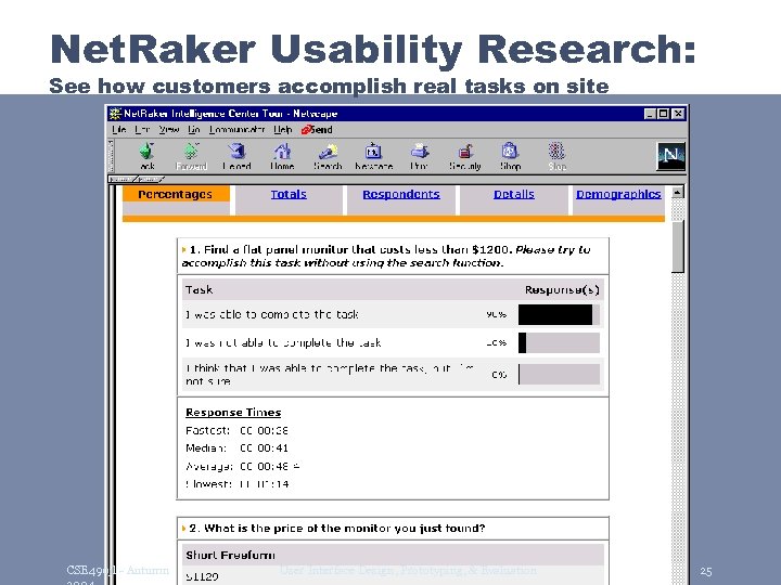 Net. Raker Usability Research: See how customers accomplish real tasks on site CSE 490